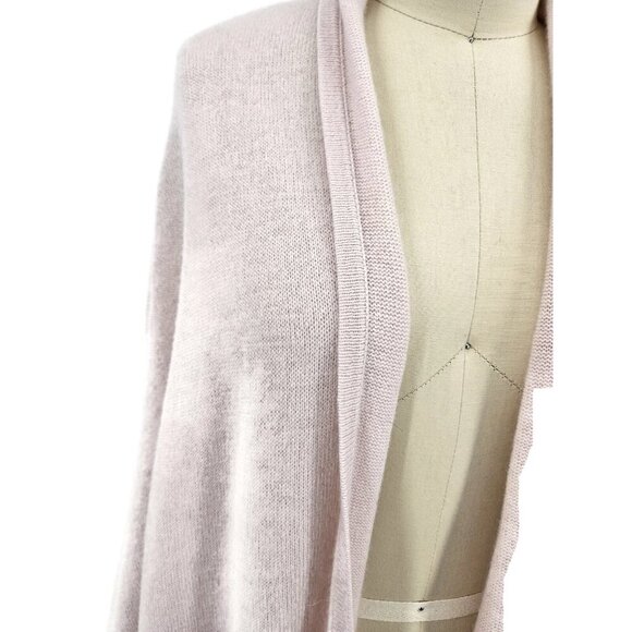 Neiman Marcus Cashmere Light Pink Sweater Womens L/XL Open Front Shawl - Picture 2 of 6